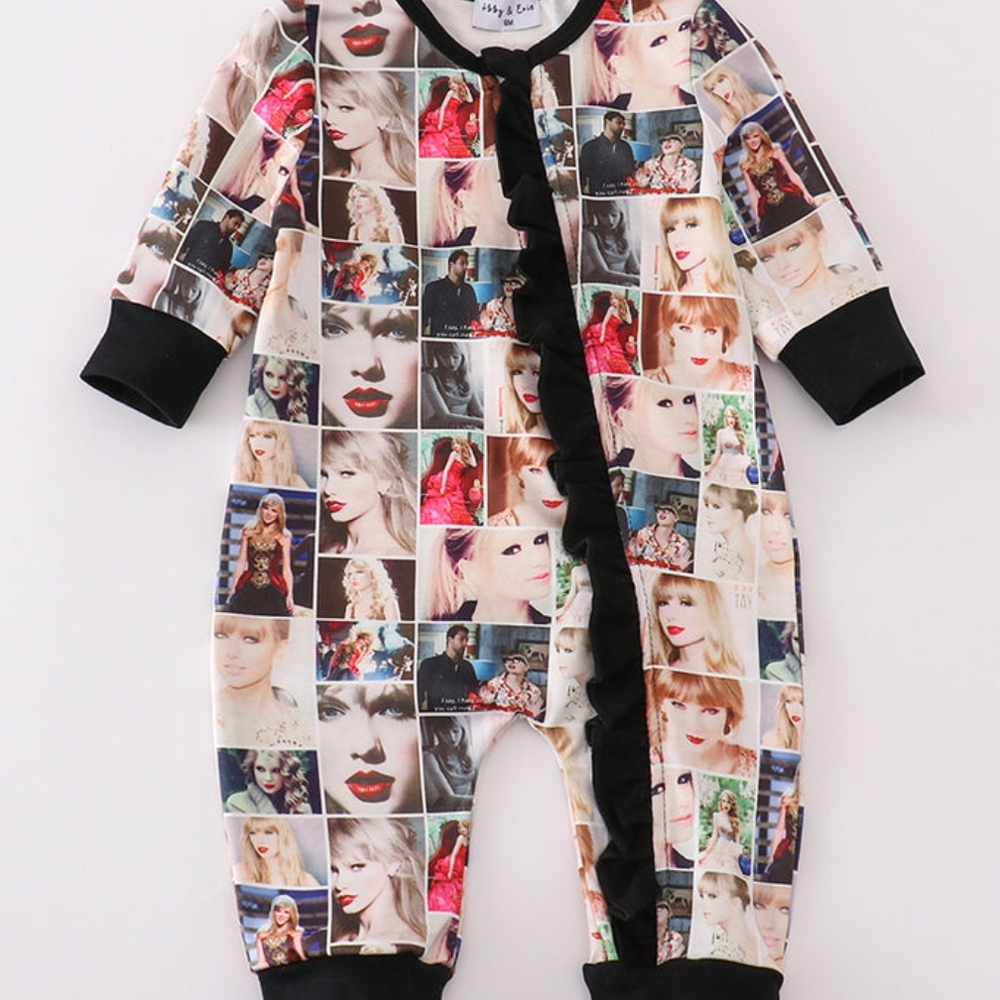 Stylish Kids One Piece with Black Accents Size 6 Mos